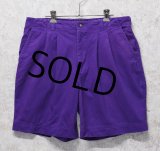 【COLORS BY ALEXANDER JULIAN】【紫】【2タック】【コットンショーツ】【短パン】【W34】 