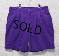 【COLORS BY ALEXANDER JULIAN】【紫】【2タック】【コットンショーツ】【短パン】【W34】 