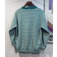 画像3: 【ビンテージ】【ANNE KLEIN】【アンクライン】【緑×白ボーダー】【スウェット】【レディース古着】【サイズＭ】<br> (3)