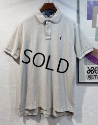 POLO ralph lauren【ラルフローレン】ビンテージ【オートミール】【コットン】【ポロシャツ】半袖シャツ【サイズL】 