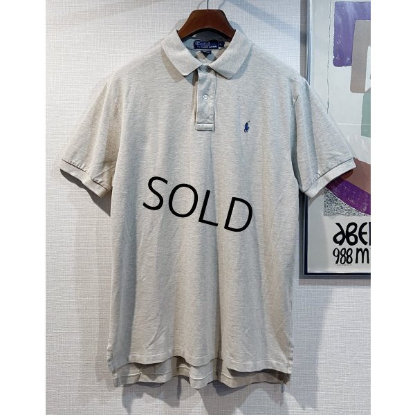 画像1: POLO ralph lauren【ラルフローレン】ビンテージ【オートミール】【コットン】【ポロシャツ】半袖シャツ【サイズL】 