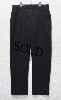 【Ralph Lauren】ラルフローレン【黒】【ETHAN PANT】【イーサンパンツ】【2タック】【コットンパンツ】【34ｘ32】 