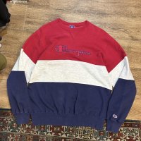 90’ｓ【USA製】ビンテージ【Champion】【チャンピオン】赤ｘグレーｘ紺【スウェット】【サイズXL】 