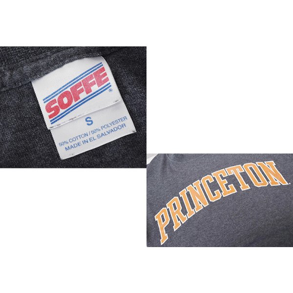 画像2: ビンテージ【SOFFE】ソフィー【PRINCETON】チャコール×オレンジ【Tシャツ】カレッジTシャツ【サイズＳ】 