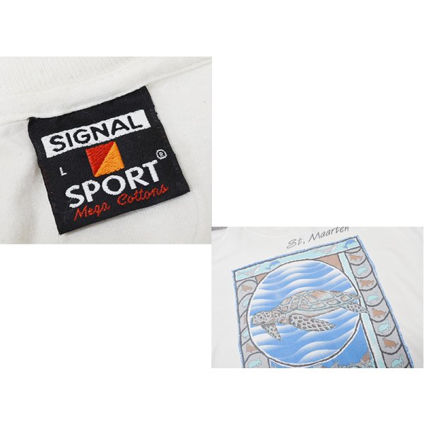画像2: 【USA製】【ビンテージ】【Dt.Maarten】【オフホワイト】【亀プリント】【Tシャツ】【サイズＬ】 