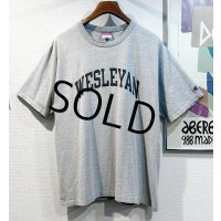ビンテージ チャンピオン【WESLEYAN】カレッジロゴ グレー【Ｔシャツ】【サイズL】 