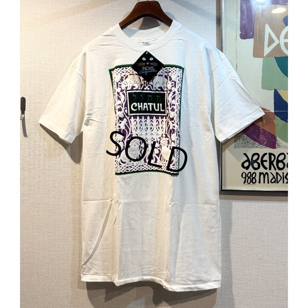 画像1: 【デッドストック】80's【USA製】【ビンテージ】ヘインズ【hanes】【CHATUL】【猫】白【Ｔシャツ】【サイズXL】 