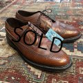 【USA製】【ビンテージ】【フローシャイム】FLORSHEIM【ブラウン】メダリオン【ウィングチップシューズ】【10 3E】【28cm程度】 