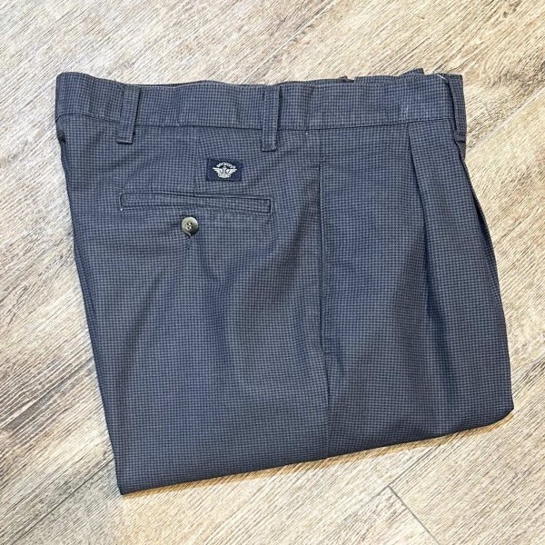 画像1: 90's【DOCKERS】リーバイス　ドッカーズ【Khakis】【黒ｘチャコール】千鳥格子【２タック】コットンパンツ【32ｘ30】 