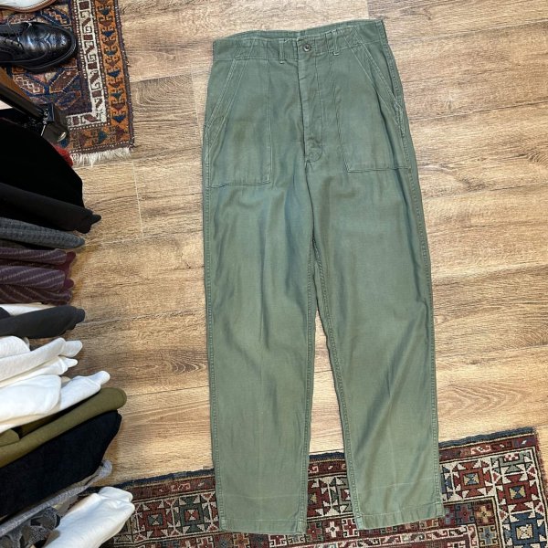 画像2: 70's【米軍実物】【ビンテージ】【ベイカーパンツ】UFOボタン【ユーティリティパンツ】【W30程度】 