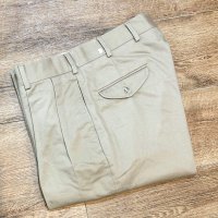 【新品未使用】ビンテージ【ブルックスブラザーズ】【ベージュ】【２タック】【コットンパンツ】【スラックス】【W33程度】 