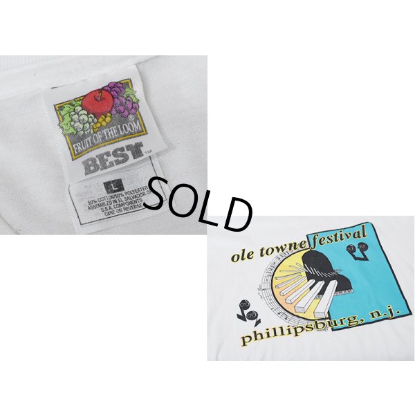 画像2: ビンテージ【FRUIT OF THE LOOM】【フルーツオブザルーム】【ole towne festival】白【 Tシャツ】【サイズL】 
