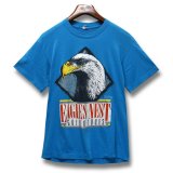 【90's】【USA製】【ビンテージ】【SUN】【EAGLES NEST GUIDE TOURS】【鷹プリント】【水色】【Tシャツ】【サイズL】  