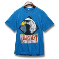 【90's】【USA製】【ビンテージ】【SUN】【EAGLES NEST GUIDE TOURS】【鷹プリント】【水色】【Tシャツ】【サイズL】  