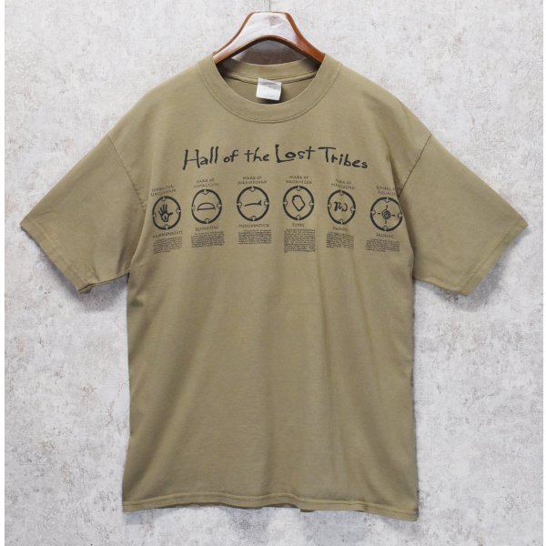 画像1: ビンテージ【GILDAN】【ギルダン】【Hall of the Lost Tribes】【黄土色】【両面プリント】【Tシャツ】【サイズXL】 