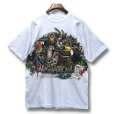 画像1: 【デッドストック】【USA製】【ビンテージ】【薄水色霜降り】【amazon rain forest】【動物プリント】【Tシャツ】【サイズXL】<br> (1)