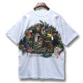 【デッドストック】【USA製】【ビンテージ】【薄水色霜降り】【amazon rain forest】【動物プリント】【Tシャツ】【サイズXL】 
