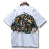 【デッドストック】【USA製】【ビンテージ】【薄水色霜降り】【amazon rain forest】【動物プリント】【Tシャツ】【サイズXL】 