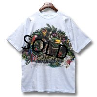【デッドストック】【USA製】【ビンテージ】【薄水色霜降り】【amazon rain forest】【動物プリント】【Tシャツ】【サイズXL】 