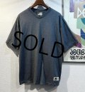 90's【USA製】【Russell】【ラッセル】【チャコール】【無地】【Vネック】【Tシャツ】【サイズＬ】 