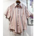 70's~【ビンテージ】【HONORMAN】【ピンクストライプ】【ポリコットン】半袖シャツ【半袖コットンシャツ】【サイズ16-4】 
