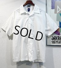 デッドストック【ビンテージ】【ギャップ】【GAP】【白】【キューバシャツ】開襟シャツ【サイズXL】 
