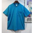 画像1: 90's【USA製】 ビンテージ【FRUIT OF THE LOOM 】フルーツオブザルーム【ターコイズブルー】【無地】【ポケット付き】【 Tシャツ】【サイズL】<br> (1)