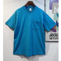 90's【USA製】 ビンテージ【FRUIT OF THE LOOM 】フルーツオブザルーム【ターコイズブルー】【無地】【ポケット付き】【 Tシャツ】【サイズL】 