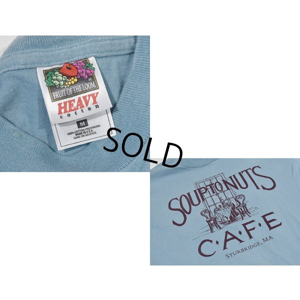 画像2: 90's【USA製】 ビンテージ【FRUIT OF THE LOOM 】フルーツオブザルーム【青磁色】【Soup to Nuts CAFE】【 Tシャツ】【サイズM】 