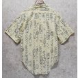 画像3: 【USA製】【ビンテージ】【BON HOMME】ボヌオム【薄黄色】幾何学模様 コットン【半袖開襟シャツ】【サイズＭ】<br> (3)