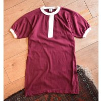 【70's】【USA製】【ビンテージ】【チャンピオン】【Champion】【エンジｘ白】ガゼット付き【リンガーTシャツ】【サイズＳ】 