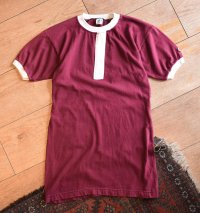 【70's】【USA製】【ビンテージ】【チャンピオン】【Champion】【エンジｘ白】ガゼット付き【リンガーTシャツ】【サイズＳ】 