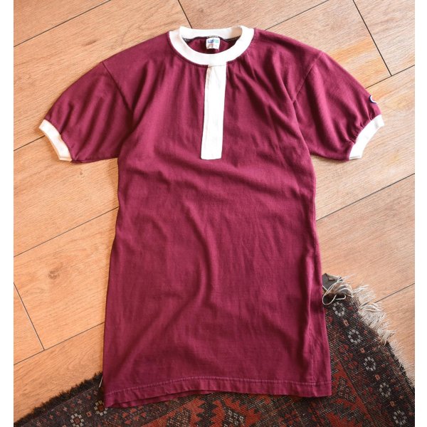 画像1: 【70's】【USA製】【ビンテージ】【チャンピオン】【Champion】【エンジｘ白】ガゼット付き【リンガーTシャツ】【サイズＳ】 