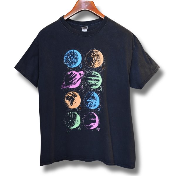画像1: ビンテージ【GILDAN】【ギルダン】太陽系 8惑星 プリント 宇宙【黒】【Tシャツ】【サイズL】 