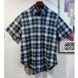画像1: POLO RALPH LAUREN【ラルフローレン】【CLASSIC FIT】ビンテージ【紺ｘ緑ｘ白】【クラシックフィット】【ボタンダウン半袖シャツ】【サイズL】 <br> (1)