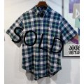 POLO RALPH LAUREN【ラルフローレン】【CLASSIC FIT】ビンテージ【紺ｘ緑ｘ白】【クラシックフィット】【ボタンダウン半袖シャツ】【サイズL】  