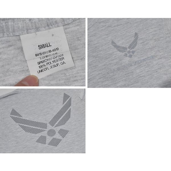 画像2: 【USA製】ビンテージ【USAF】【リフレクタープリント】【ロゴプリント】【バックプリント】ライトグレー【Tシャツ】【サイズＳ】 