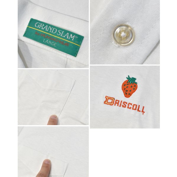 画像2: 【USA製】【munsingwear】【マンシングウェア】イチゴ 刺繍【白】【ポロシャツ】【サイズＬ】 