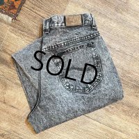 【USA製】【ビンテージ】【Lee】【リー】【ブラック】【ケミカルウォッシュ】1タック【デニムパンツ】【33×32】 