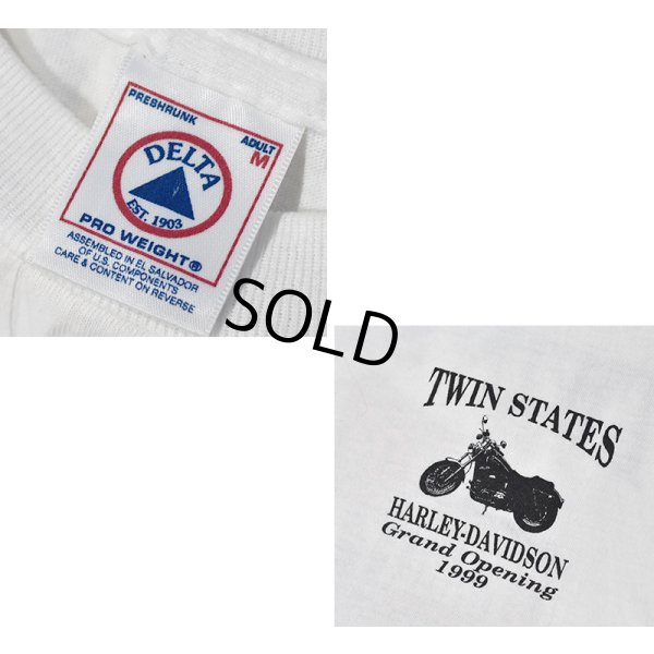 画像2: 90's【ビンテージ】ハーレーダビッドソン【HARLEY DAVIDSON】【TWIN SATES】【バックプリント付き】白【Ｔシャツ】【サイズM】 