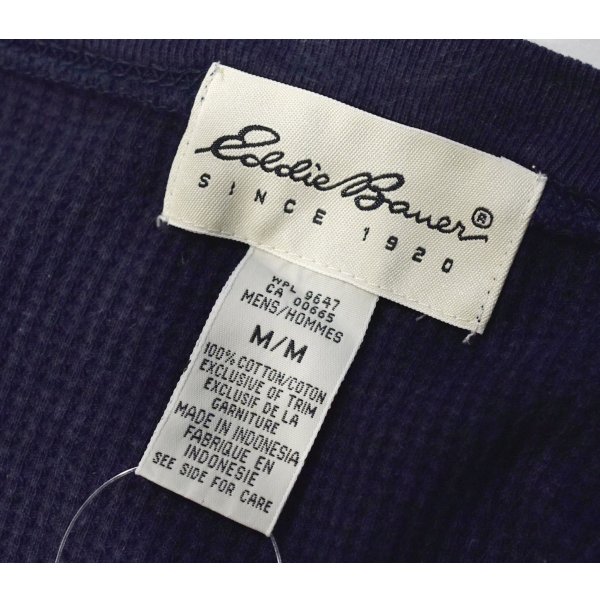 画像2: 90's∼ ビンテージ【Eddie Bauer】【エディーバウアー】【紺色】【無地】【サーマルロンT】【サイズM】 