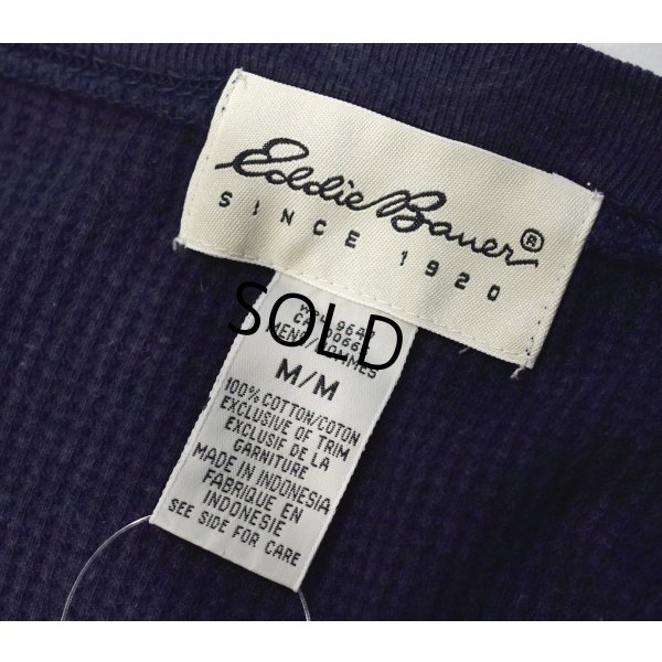 画像2: 90's∼ ビンテージ【Eddie Bauer】【エディーバウアー】【紺色】【無地】【サーマルロンT】【サイズM】 