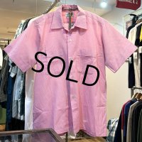 程度良好!!70's~【Par Elegance】【ピンクｘ白】【ドット柄】水玉【半袖シャツ】【サイズM】 