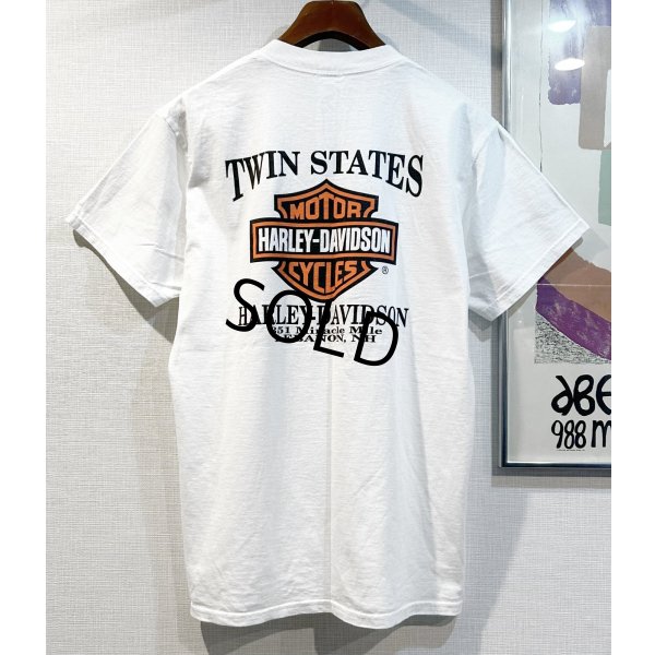 画像3: 90's【ビンテージ】ハーレーダビッドソン【HARLEY DAVIDSON】【TWIN SATES】【バックプリント付き】白【Ｔシャツ】【サイズM】 