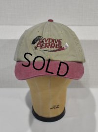 ビンテージ【ADAMS】【アダムス】【SKYDIVE PERRIS】カーキ×エンジ【キャップ】 