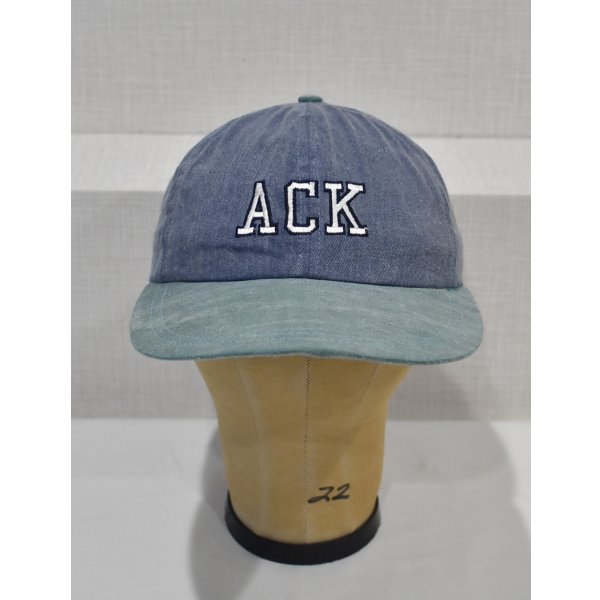 画像1: 【USA製】【ビンテージ】【ACK】【ブルーグレー×緑】【コットンキャップ】 