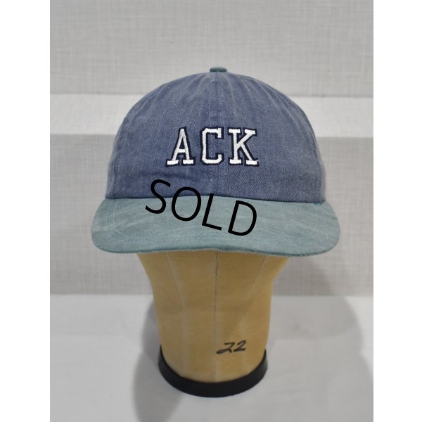 画像1: 【USA製】【ビンテージ】【ACK】【ブルーグレー×緑】【コットンキャップ】 