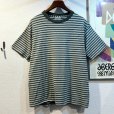 画像1: 【ビンテージ】【BASIC EDITIONS】ベーシックエディションズ【オリーブグリーンｘグレー】【ボーダー】【Tシャツ】【サイズL程度】<br> (1)