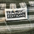 画像2: 【ビンテージ】【BASIC EDITIONS】ベーシックエディションズ【オリーブグリーンｘグレー】【ボーダー】【Tシャツ】【サイズL程度】<br> (2)