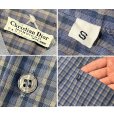 画像2: 【Christian Dior】クリスチャンディオール【紫ｘ紺ｘエンジ】チェック【半袖バンドカラーシャツ】【サイズＳ】<br> (2)